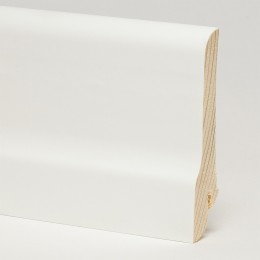 Плинтус деревянный ламинированный Pedross белый гладкий сапожок 80х20 в Курске