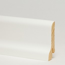 Плинтус деревянный ламинированный Pedross белый гладкий сапожок 60х22 в Курске